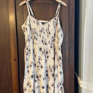 Torrid Cream and Pink Floral Mini Dress